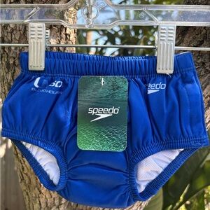 Speedo Premium Swim Diaper Blue with Cartoon Shark on Bum Size M 12M (18-22lbs)